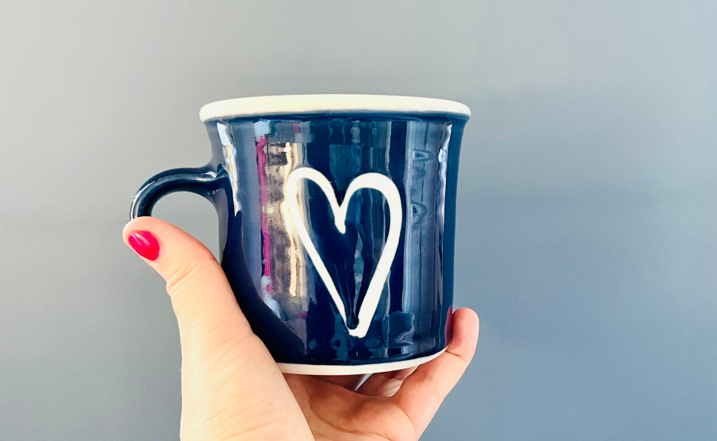 Handmade Porcelain Heart Tea Mug