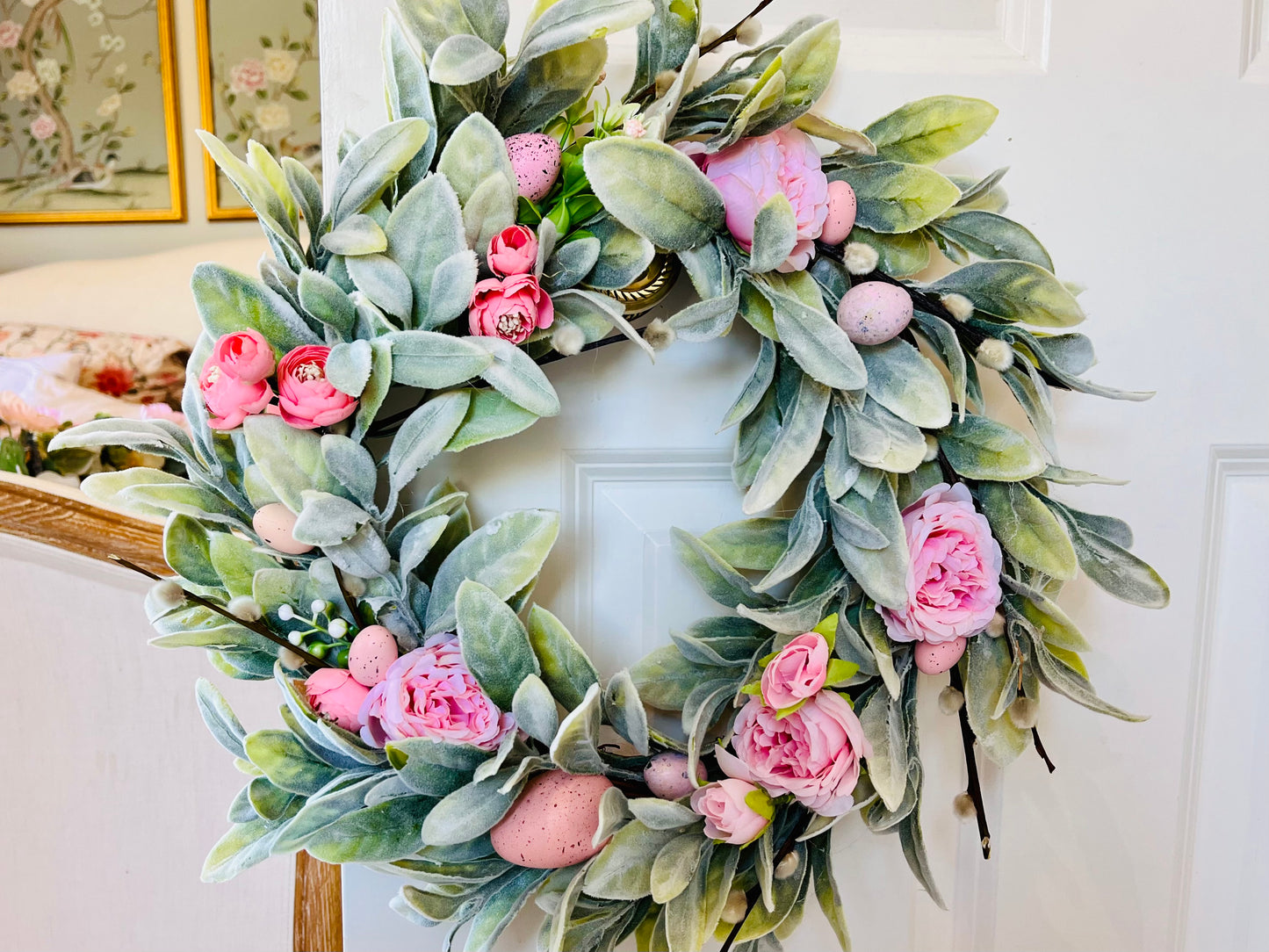 Easter Pink Elegant Artificial Wreath