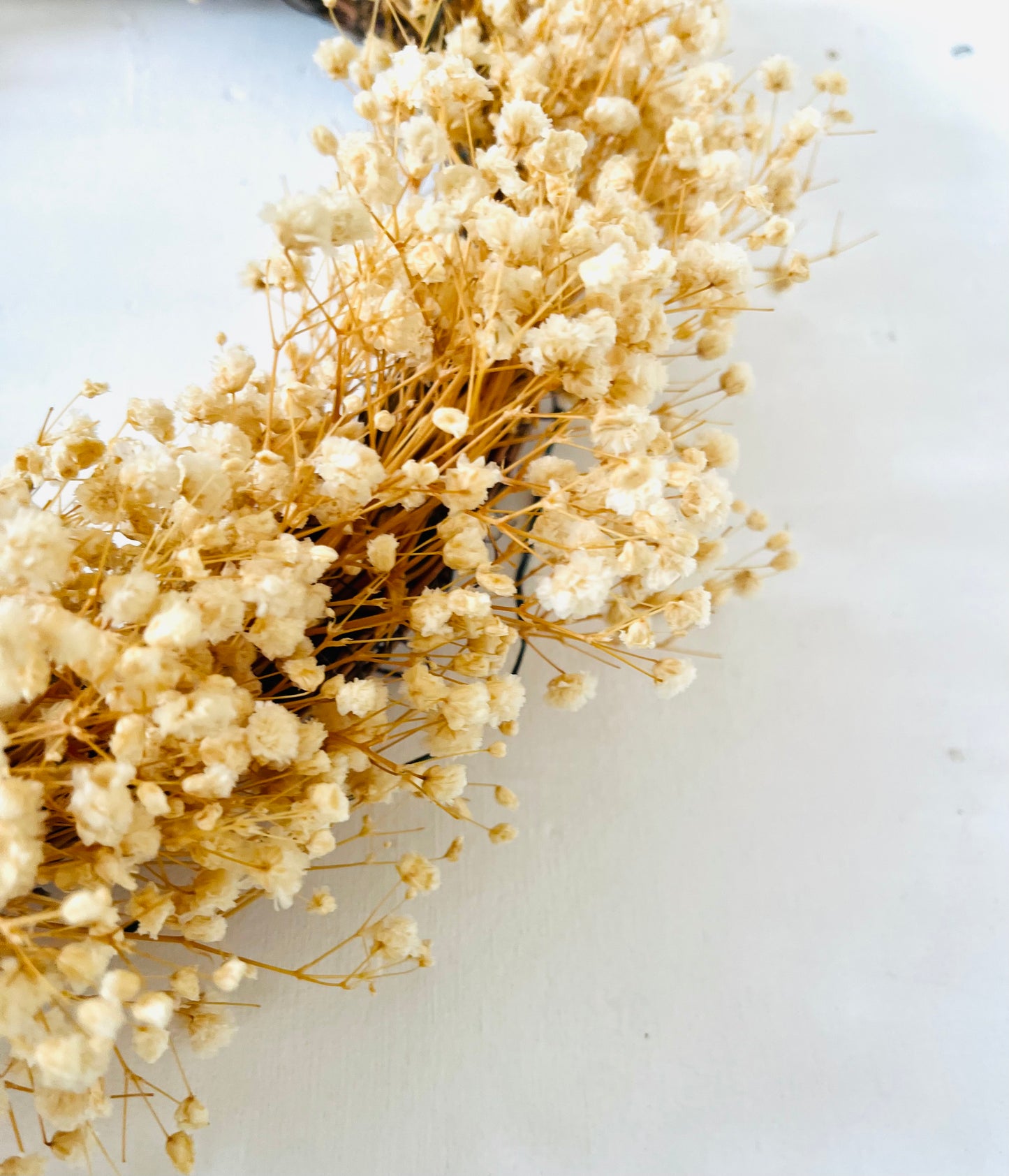 Dried White gypsophila wreath