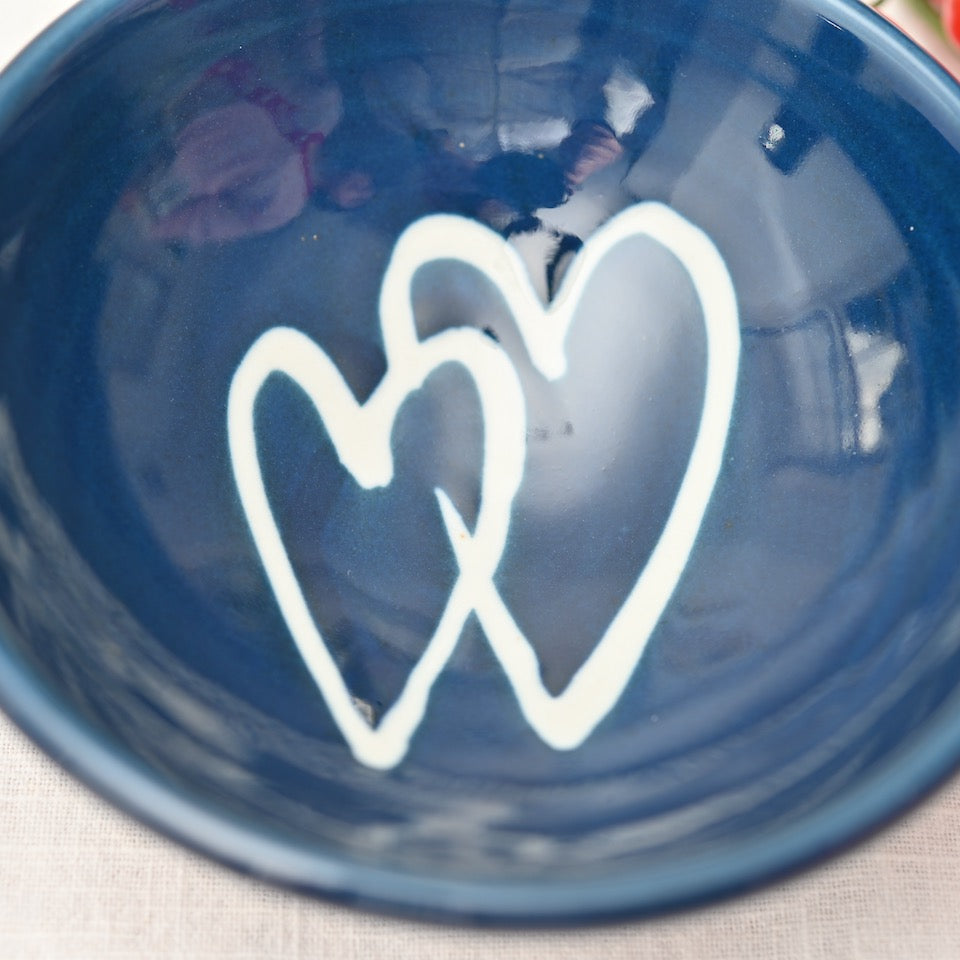 Handmade Porcelain Hearts Snack Bowl