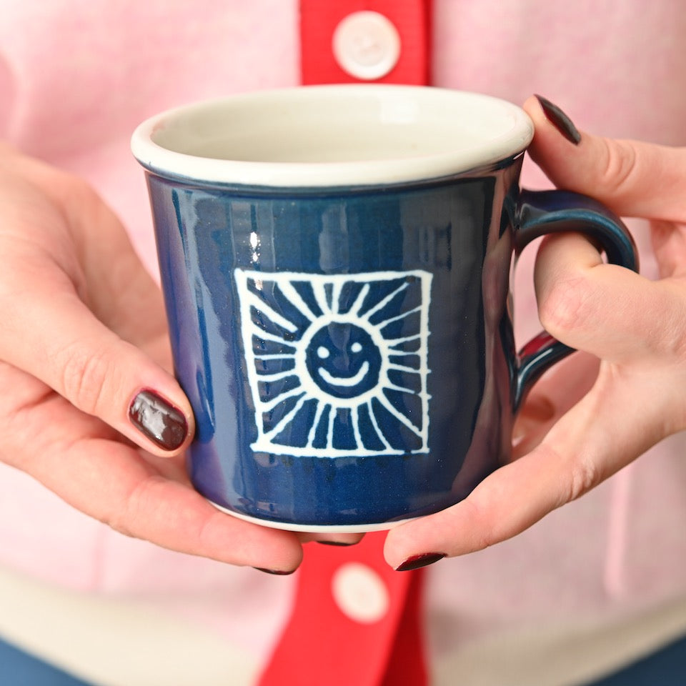 Handmade Porcelain Day & Night Tea Mug
