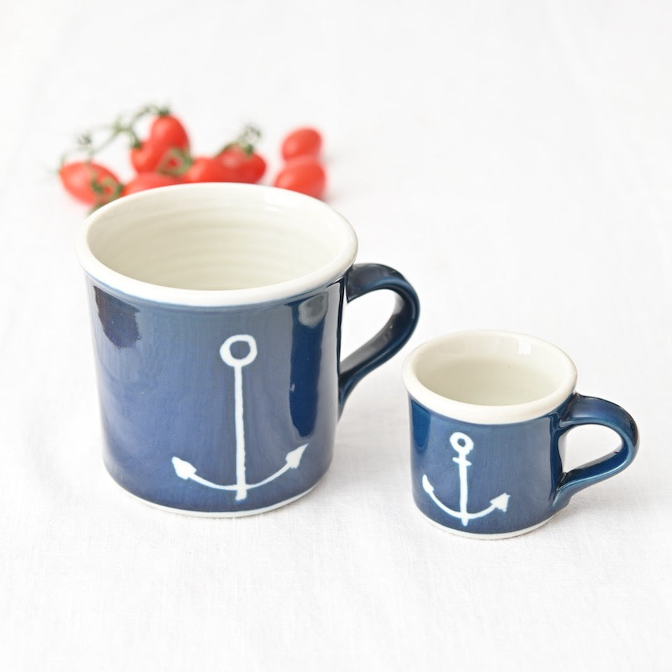 Handmade Porcelain Anchor Espresso Cup