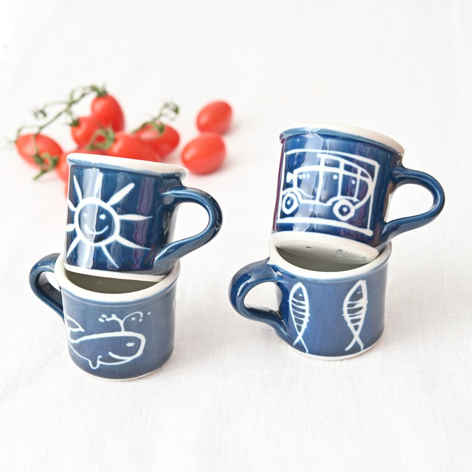 Handmade Porcelain Veteran Car Espresso Cup