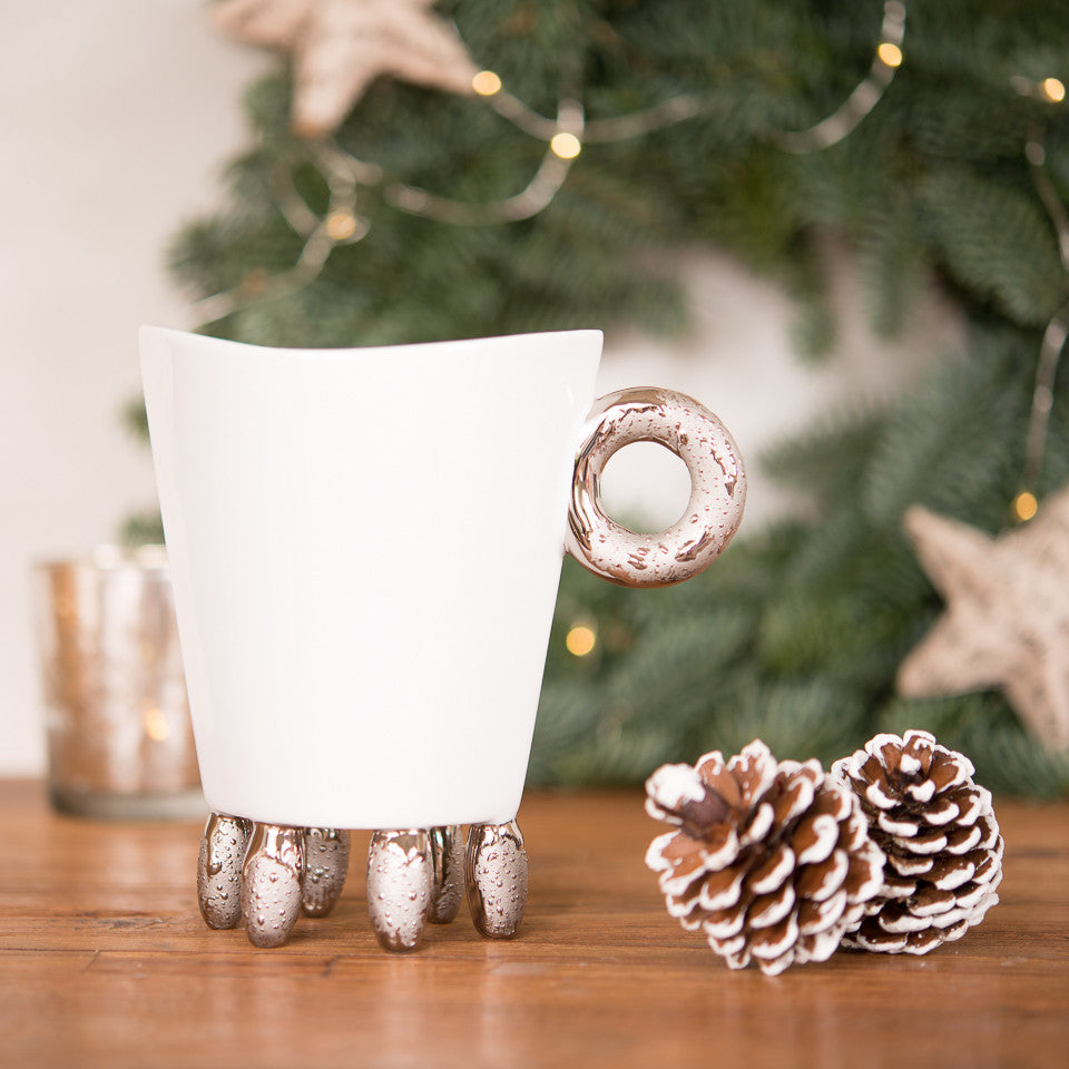 Handmade Porcelain Mug with Legs