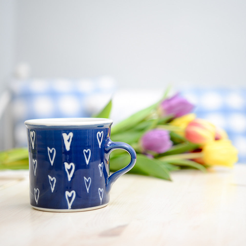 Handmade Porcelain Mini Hearts Tea Mug