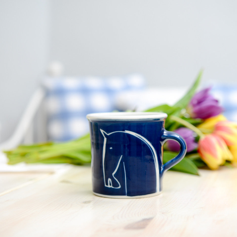 Handmade Porcelain Horse Tea Mug