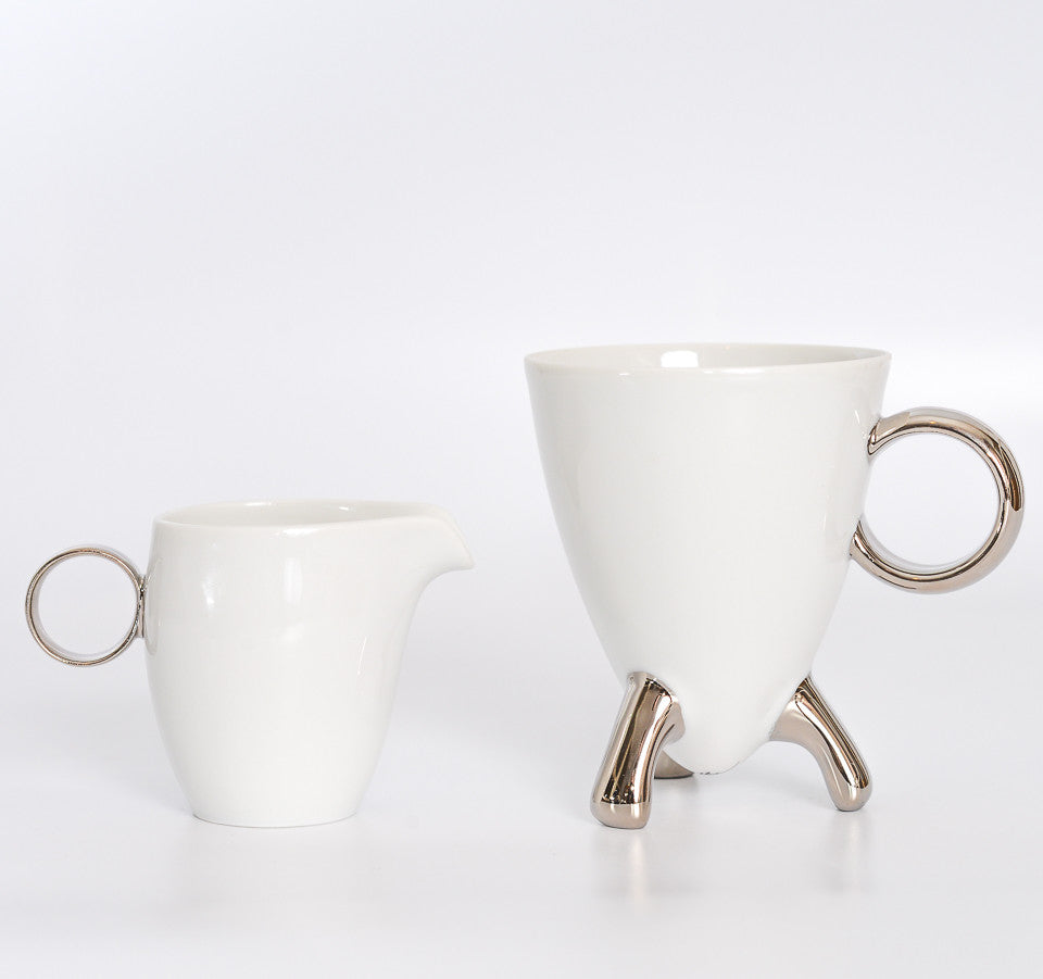 Milk jug - silver handle