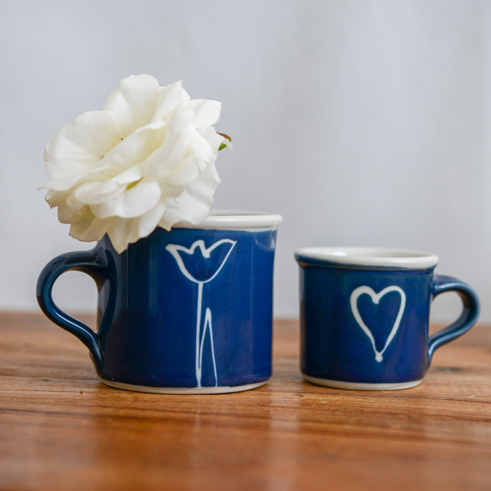 Handmade Porcelain Heart Espresso Cup