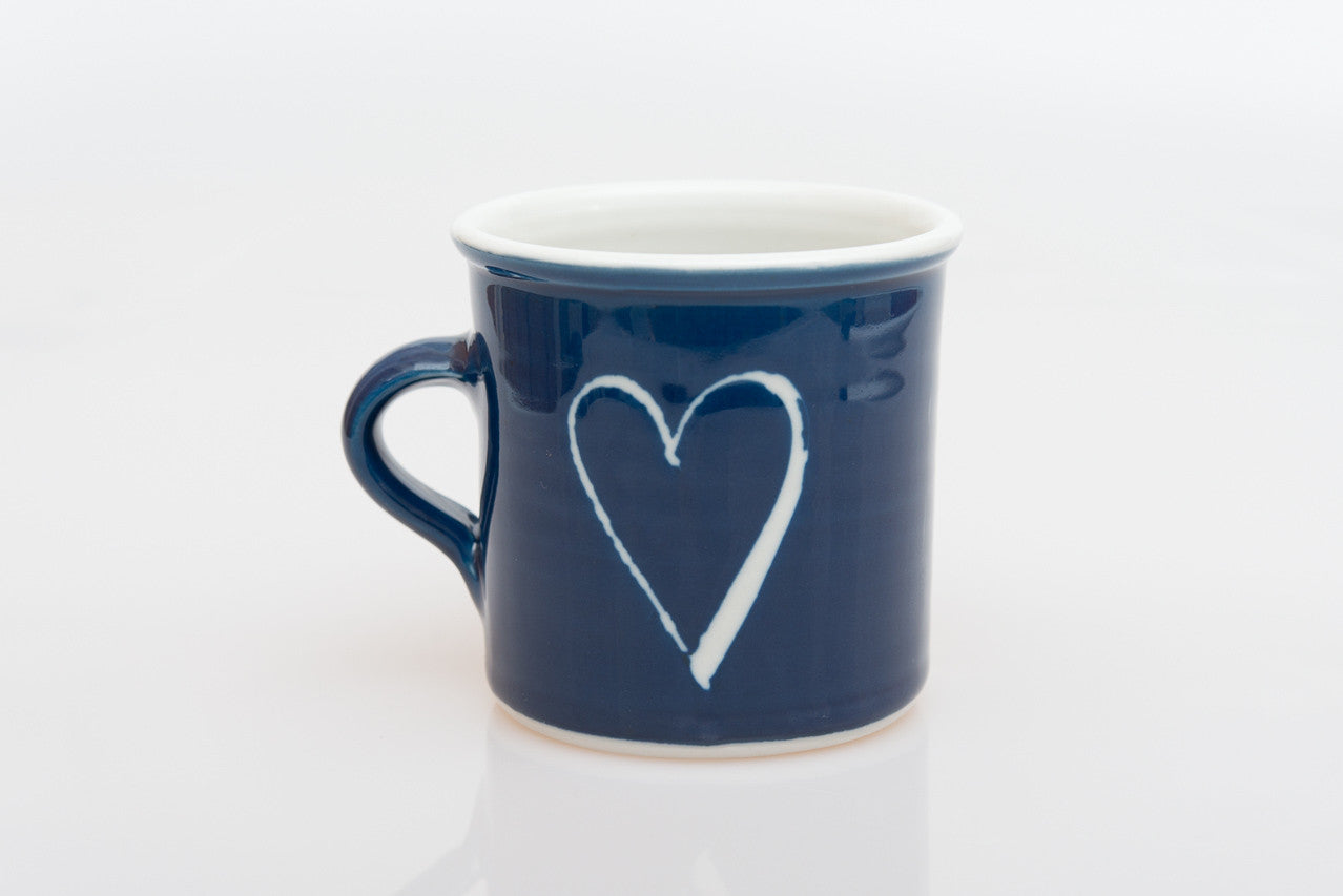 Handmade Porcelain Medium Heart Tea Mug