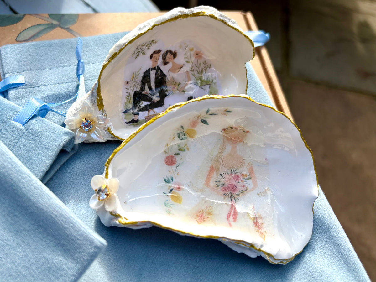 Bride Wedding Oyster Shell Trinket Dish