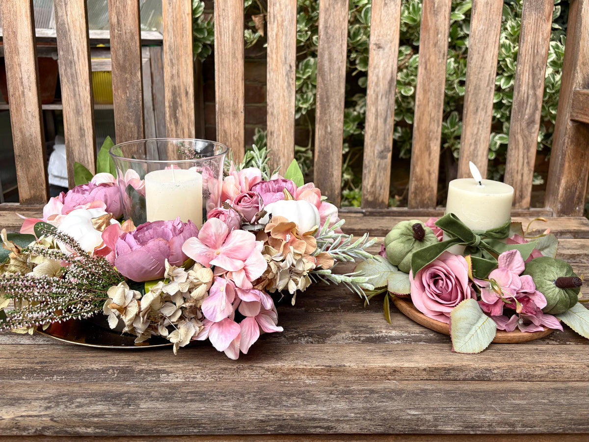 White Pumpkin & Dried Greenery Centerpiece