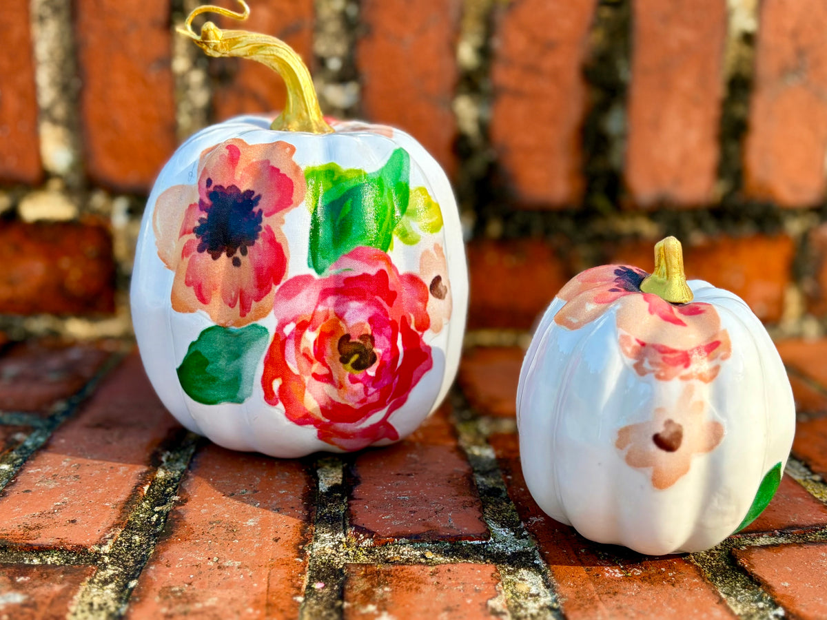 Floral Decoupage Pumpkins