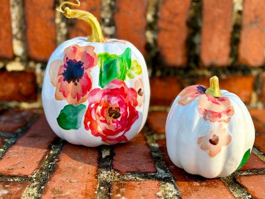 Floral Decoupage Pumpkins