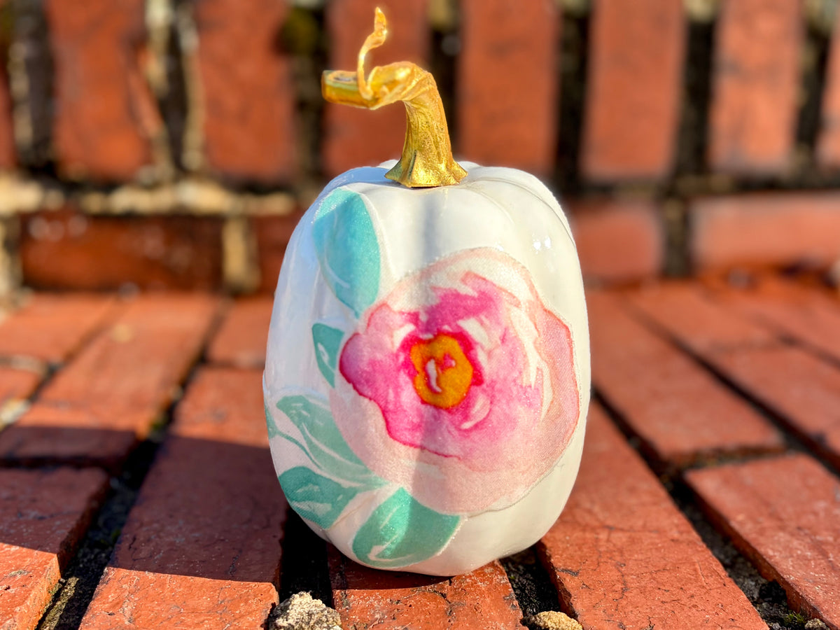 Floral Decoupage Pumpkins