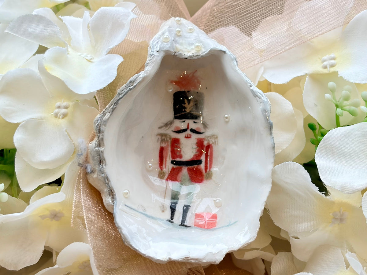 Nutcracker Christmas Shell Trinket Dish