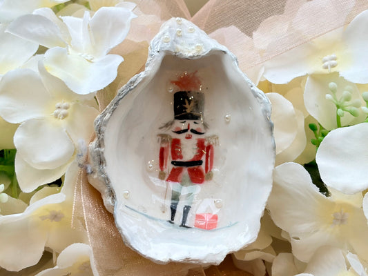 Nutcracker Christmas Shell Trinket Dish