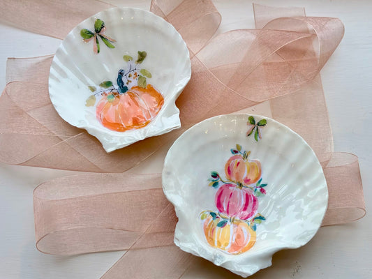 Autumn Pumpkin Shell Trinket Dish
