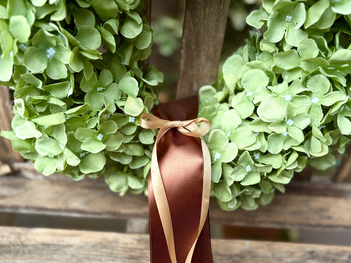 Sage Green Faux Hydrangea Wreath