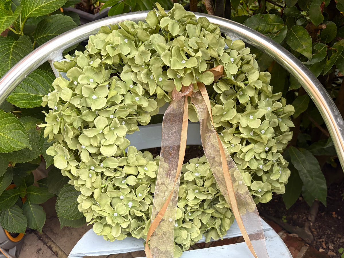 Sage Green Faux Hydrangea Wreath