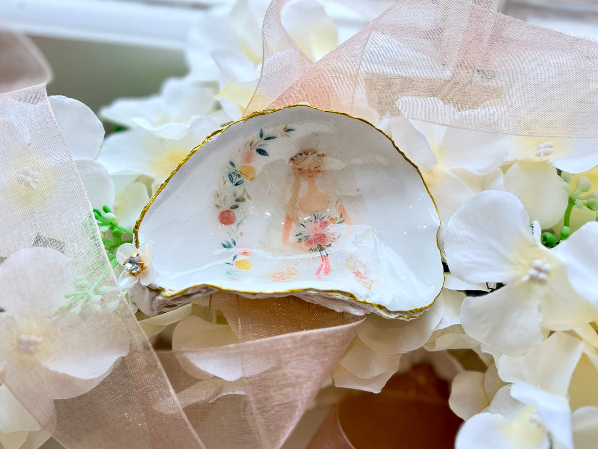 Bride Wedding Oyster Shell Trinket Dish