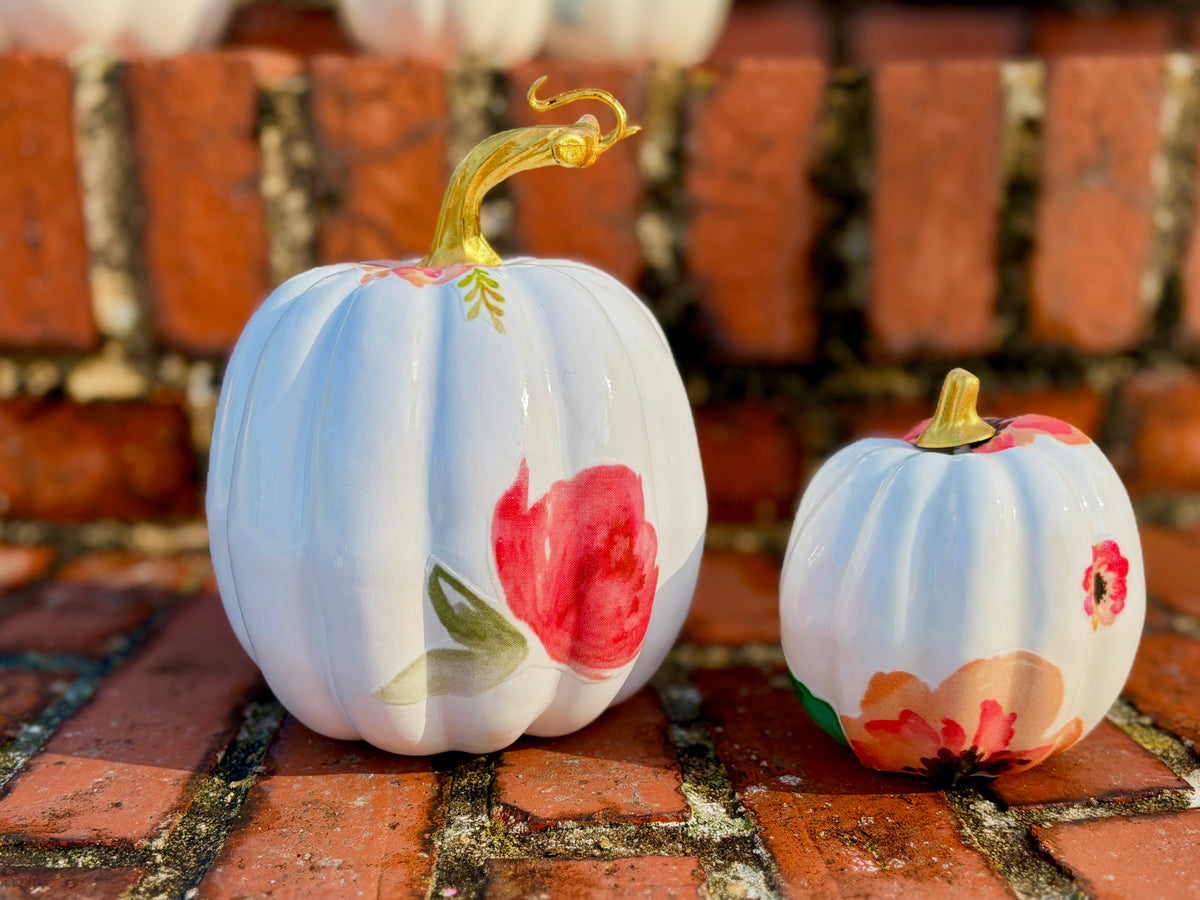 Floral Decoupage Pumpkins