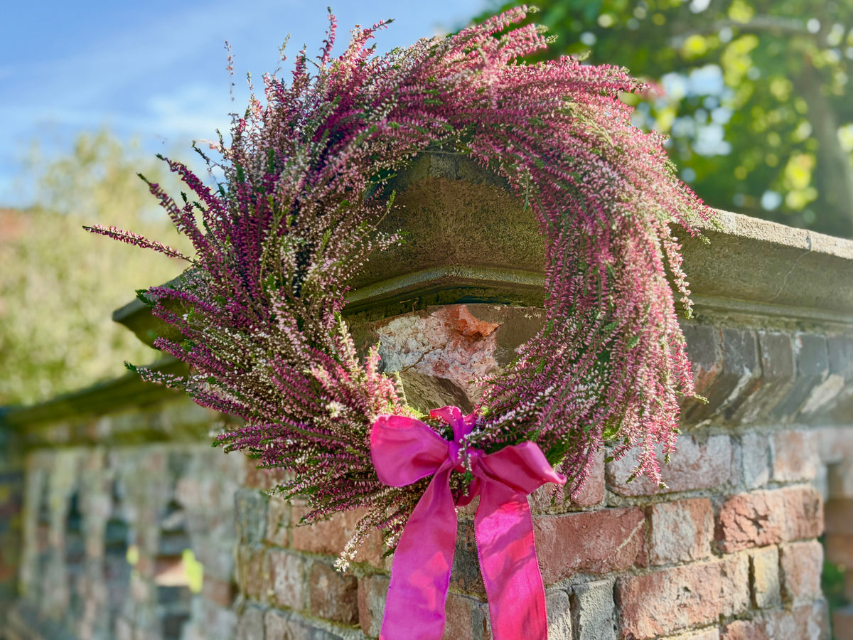 Pink & White Heather Wreath