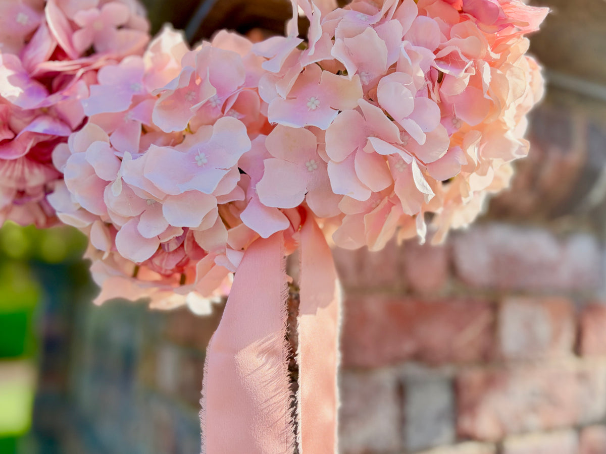 Blush Pink Faux Hydrangea Wreath