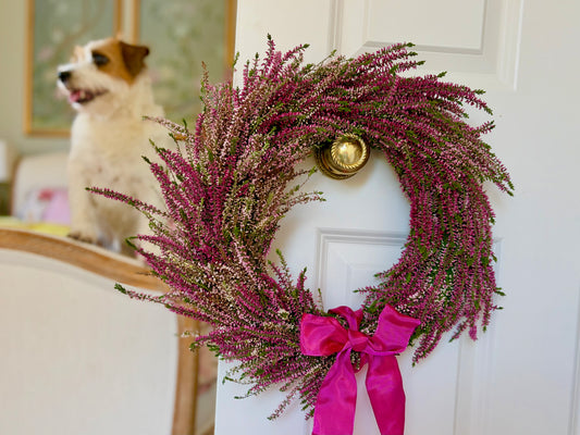 Pink & White Heather Wreath