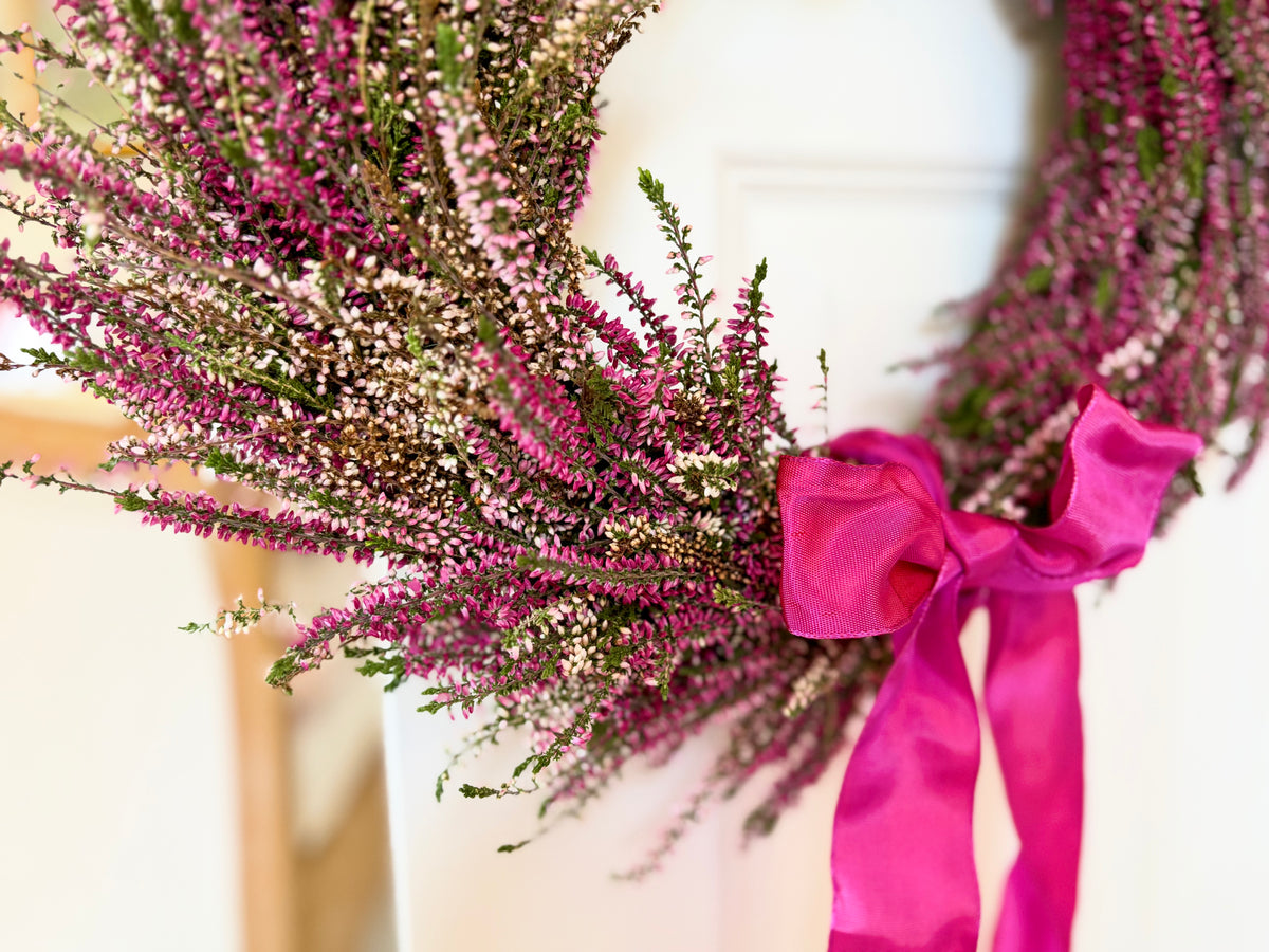 Pink & White Heather Wreath