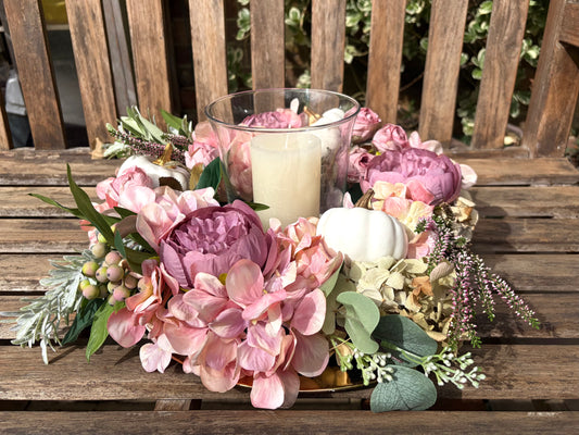 White Pumpkin & Dried Greenery Centerpiece