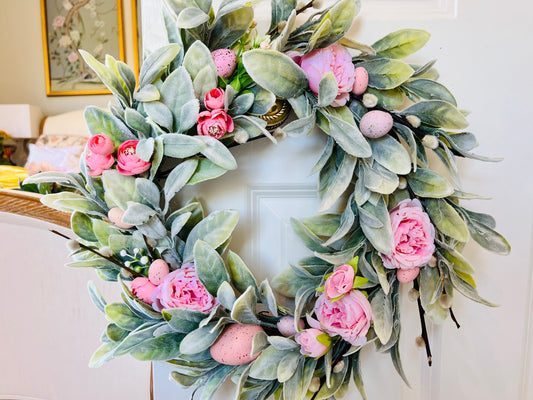 Easter Pink Elegant Artificial Wreath