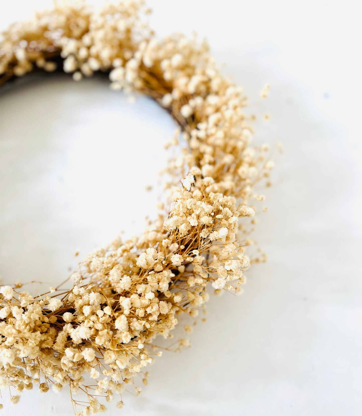 Dried White gypsophila wreath