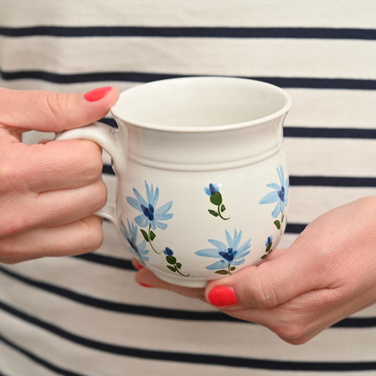 Handmade Cornflower Ceramic Tea Cup