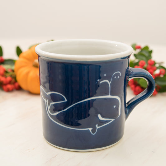 Handmade Porcelain Whale Tea Mug