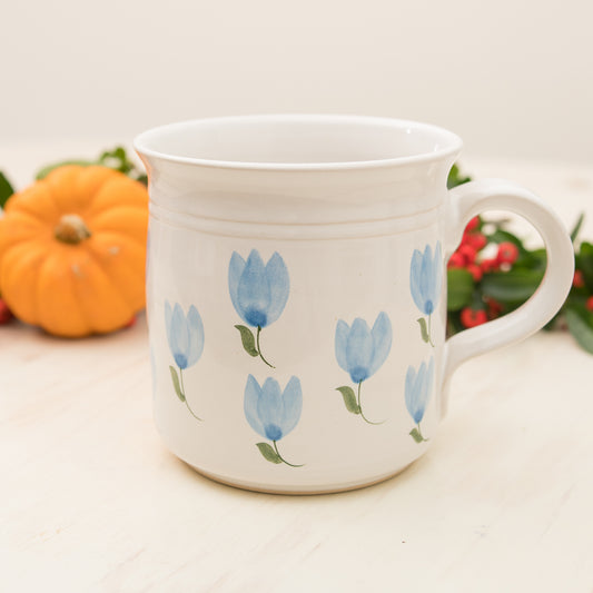 Handmade Ceramic Blue Tulip Mug