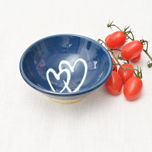 Handmade Porcelain Hearts Snack Bowl