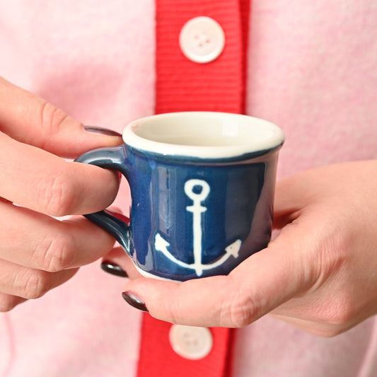 Handmade Porcelain Anchor Espresso Cup