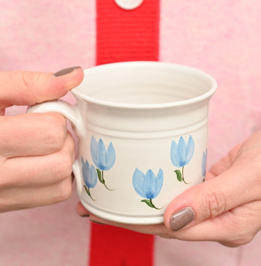 Handmade Ceramic Blue Tulip Cup