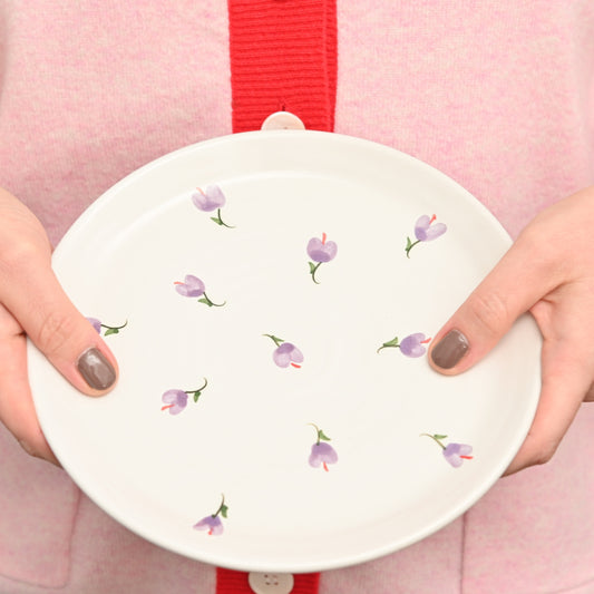 Handmade Ceramic Crocus Breakfast Plate