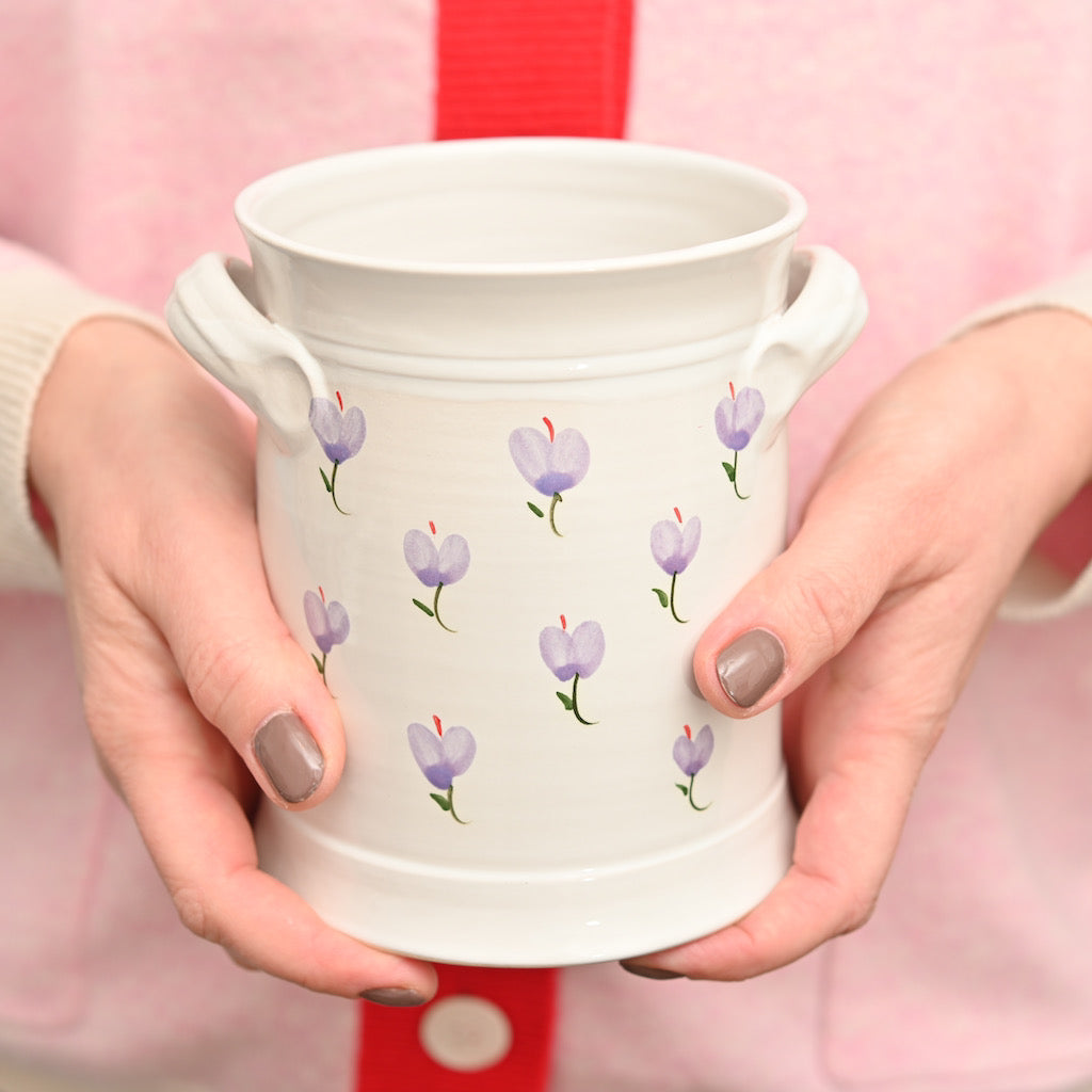 Handmade Crocus Ceramic Jar