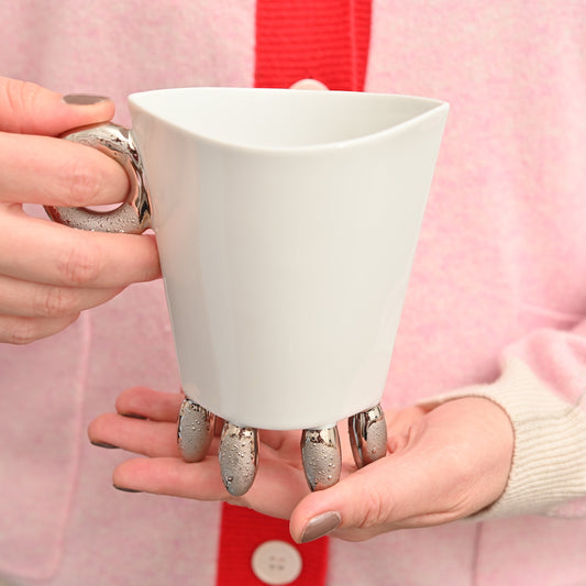 Handmade Porcelain Mug with Legs